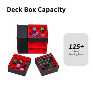 Plateau à dés et boîte de rangement TORSON en cuir PU, portable, avec fermeture magnétique, accessoires, cadeaux pour RPG, PTCG, CCG - Product Image 2