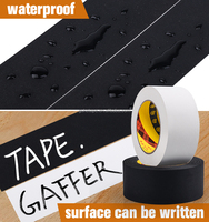 Gaffa-Tape Schwarz Rückstandsfrei, Nicht Reflektierend Hochbelastbar Professionell Geeignet für Fotografie-Hintergründe Kabel Bodenmarkierung