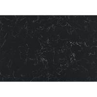 DCT OK5002 Dalle de quartz noir profond moderne avec veines blanches prononcées, panneaux muraux en faux pierre haut de gamme pour utilisation sur plan de travail
