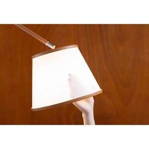 H Deco Golden Brown Leather <b>Floor</b> Lamp With Folding Arm Adjustable Height For Living Room <b>Sofa</b> Area - Product Image 5
