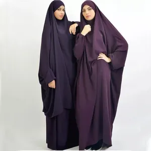 Robe Dubai Elastische Eendelig Dragen Islamitische Franse Borka Moslim Kleding Jilbab Gebedsjurk Bescheiden Khimar Hijab Abaya