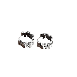 S925 Sterling <b>Silver</b> Huggie <b>Earrings</b> Chinese Tang Grass Pattern For Women Everyday Wear Fine <b>Stud</b> <b>Earrings</b> - Product Image 5