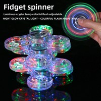 Vente en gros d'usine Jouet anti-stress Spinner en plastique LED Glow Finger Spinner