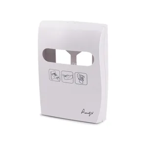 Perlengkapan Hotel Warna Putih Abs Plastik Kotak Pemegang Dispenser untuk Sekali Pakai 1/4 Lipat Kertas Penutup Kursi Toilet