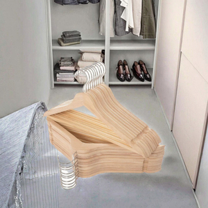 定制超宽木制西装衣架，带外套外套和浴室厨房衣柜衬衫标志 - Product Image 2
