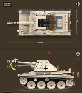 608 pièces 100083 WW2 militaire allemand belette réservoir modèle bloc de construction arme armée <span class=keywords><strong>soldat</strong></span> briques ensembles enfants jouets - Product Image 6