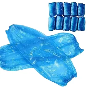 Bán buôn polyethylene LDPE nhựa dùng một lần PE cánh tay áo bìa với Cuff đàn hồi dùng một lần microporous oversleeve