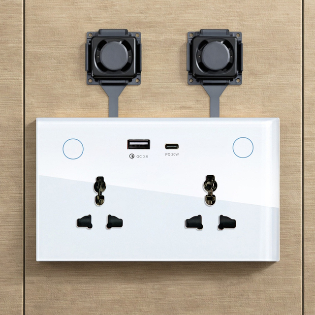 Bingoelec Wholesale Smart Home Wifi Electrical Wall Switch Socket Double Tuya Smart Socket 13A Rated Current Zigbee Network