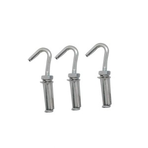 Ancre à expansion en acier de haute qualité, plaquée zinc, type J, avec manchon de crochet M16 pour poteaux muraux et chevilles chimiques - Product Image 1