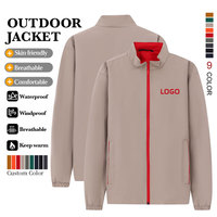 Veste coupe-vent pour homme, personnalisable avec logo, à blocs de couleur tendance, avec fermeture éclair, pour le sport et le quotidien en extérieur