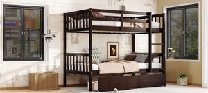 เตียงสองชั้นปรับระดับได้ทันสมัย ทำจากไม้ยางพารา พร้อมลิ้นชัก 2 ช่อง สามารถแปลงเป็นเตียงคู่ได้ เตียงนุ่มสบาย - Product Image 5