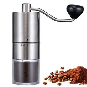 Wholesale Mini Coffee Bean Mill Conical Burr Ceramic Stainless Steel Professional Manual Coffee Grinder Set For Home Camping