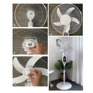 <b>Standing</b> Solar Fan 15V Rechargeable Brushless Motor 25W 5-48 Hours Working Time Pedestal LED <b>Night</b> Light Aluminum H116 S - Product Image 2