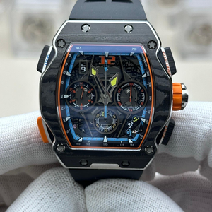 นาฬิกาหรูสำหรับผู้ชาย รุ่น 65-01 สไตล์ McLaren W1 ตัวเรือนคาร์บอน TPT ระบบจับเวลาแบบ Split Seconds นาฬิกาข้อมือระบบอัตโนมัติ - Product Image 1