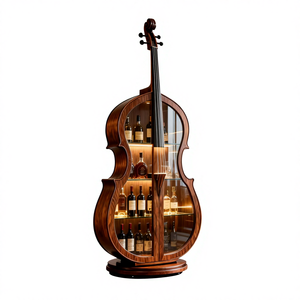 Cello, armoire à vin en bois massif de noyer noir d'Amérique du Nord, style européen et américain, avec <span class=keywords><strong>porte</strong></span> en verre, pour salon - Product Image 1