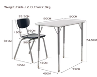 Ensemble de bureau et chaise d'école réglables minimalistes, pieds chromés de qualité supérieure, mobilier étudiant moderne et minimaliste pour salle de classe intelligente