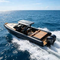 Bateau semi-rigide professionnel de 10,5 m pour la pêche et les loisirs, coque en aluminium, yacht à vendre