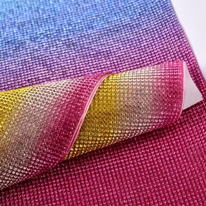 Over 20 Colors 24*40cm Crystal Rhinestones Trimming Hot Fix Rhinestone Mesh <b>Sheet</b> for Hot Fix Custom Self Adhesive <b>Sheet</b> - Product Image 5