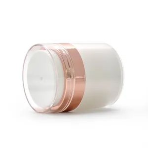 New Product 15ml 30ml 50ml Acrylic Airless Pump Cream Jar With Rose Gold Lid