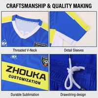 Conjunto de Uniforme de Fútbol Directo de Fábrica, Construcción Duradera, Impresión por Sublimación, Jersey de Fútbol Transpirable de Poliéster para Venta al Por Mayor