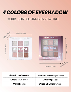 Paleta de Maquillaje de Ojos Miss <span class=keywords><strong>Lara</strong></span> de Nueve Colores con Polvo Suave y Liso de 3 mm de Grosor que No se Desprende - Product Image 6