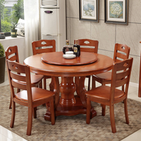 Table à manger pivotante CZ-27, table à manger ronde, mobilier de restaurant, table à manger ronde en bois massif chinois