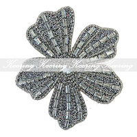 WBF-242 Keering arrivée Designer patchs grands patchs de fleurs strass de mariée Appliques pour chaussures robes chapeaux