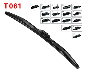 Black 26-Inch Frameless Silicone Rubber Wiper Blades Windshield Wiper Arm For Toyota City Q5 Universe A6 Cars