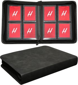 Porte-cartes en cuir PU imperméable de qualité supérieure avec 9 pochettes et fermeture éclair sécurisée, album de cartes à collectionner personnalisé noir, juste pour ranger les acryliques - Product Image 1
