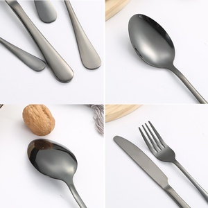24PCS Disposable Stainless Steel Classic Cutlery Set <b>Steak</b> <b>Knife</b> Giveaways Color Gold Green Black - Product Image 5