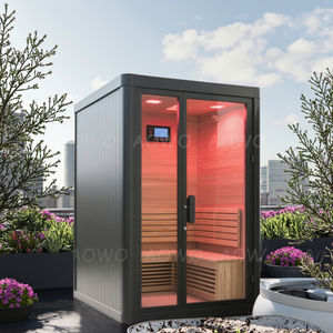 Enkelvoudige buiten sauna, zwart, traditioneel, met luxe uitvoering voor ontgifting en gezondheidsvoordelen - Product Image 5