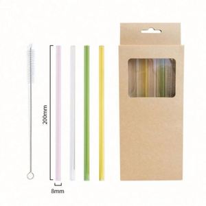 Pajitas de Silicona de Grado Alimenticio con Certificación Lfgb, Coloridas, Venta al por Mayor, Portátiles, Reutilizables, Fáciles de Limpiar, para Bar y Café - Product Image 3
