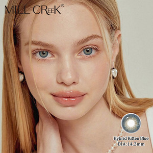 MILL CREEK <strong>Colored</strong> Contact <strong>Lenses</strong> Lentes De Contacto Wholesale Supplier OEM HEMA Blue <strong>Monthly</strong> 14.2mm Kawaii Hot-Selling - Product Image 2