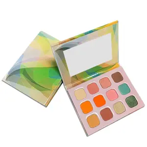 12 sombras de sombra de ojos paleta de sombras de ojos mate maquillaje sin logotipo paleta de sombras de ojos cuadradas