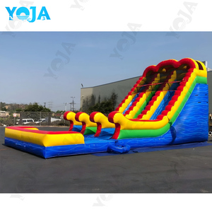 Château gonflable stable et anti-déchirure en PVC couleur unie à double piste avec toboggan, pour usage sec ou humide, idéal pour les aires de jeux intérieures pour enfants - Product Image 3