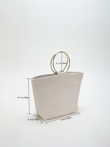 2025 Women's Braided Handbag Single Strap French Simple Ring <b>Large</b> Capacity Fashion <b>Bag</b> New Year's New Style <b>Zip</b> Two Ladies - Product Image 2