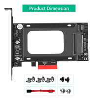 PCI-E Riser 3.0 4X ke AS. 2 adaptor SFF-8639 PCIe U.2 SSD ke kartu Express PCI mendukung kartu Express UK. 2 SSD 2.5 "SATA SSD ke kartu Riser PCI-E X4