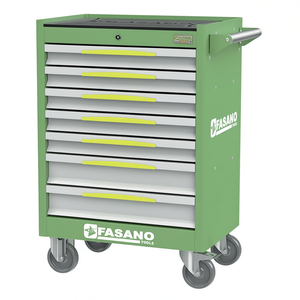Fasano Tools Rolling Tool Cabinet 7 Drawer Green <b>Metal</b> <b>Workbench</b> Storage Cart for Garage Workshop Use - Product Image 2