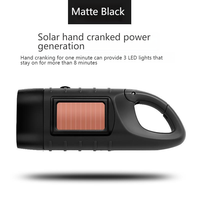 Nouvelle lampe torche tactique LED à manivelle manuelle, mini portable, solaire, rechargeable, IP65, pour l'extérieur, l'alpinisme, avec boucle