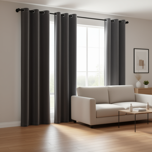 Rideaux occultants en velours anthracite 37x63 pouces à œillets, lot de 2 pièces pour la décoration de fenêtre de salon, occultation totale de la lumière - Product Image 2