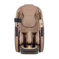 Fauteuil de massage corporel OYEAL moderne à gravité zéro 4D SL Track avec pression d'air, shiatsu, chauffage électrique, cuir PU marron, contrôle de la minuterie