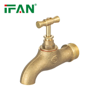 Robinet de jardin en laiton personnalisable IFAN, couleur laiton, robinet de 1/2 pouce, robinet en laiton