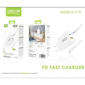 กรีนไลก้า พีดี แฟสท์ชาร์จเจอร์ 45W ยูเอสบี ซี รุ่น G-1119 - Product Image 2