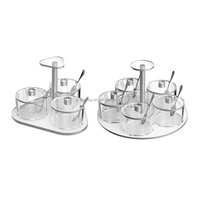 Rosh Hashanah Shabbat Plats d'immersion en acrylique pivotants classiques Mini sauces personnalisées en plastique Ensembles d'assiettes de serveur Plat à condiments