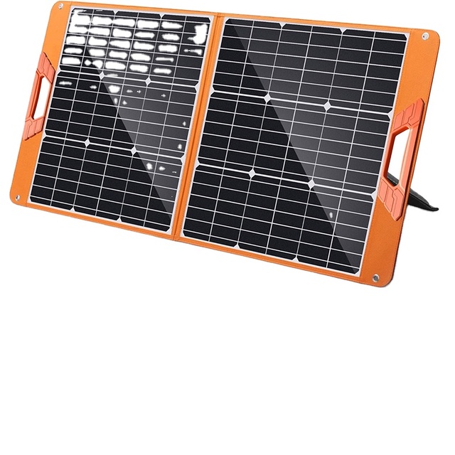 Portable 100W Monocrystalline Solar Charger Foldable Mobile Phone Charging Power Station with DC Socket for Camping