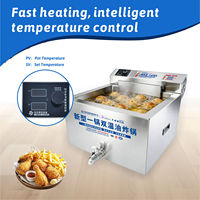Friteuse électrique commerciale Hansu 25L à double température avec affichage numérique 6000W pour frites et snacks