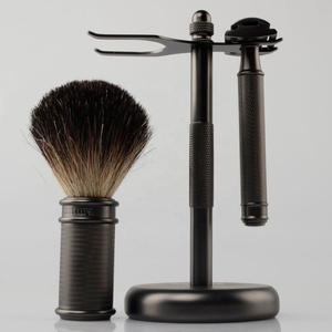 <span class=keywords><strong>Rasoir</strong></span> de sécurité classique, 1 pièces, ensemble de rasage noir avec badge noir - Product Image 5