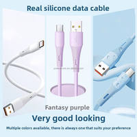 Câble USB Type-C de charge rapide pour téléphone portable OEM en silicone véritable 3A 5A 20W 27W 60W, cordon de données USB