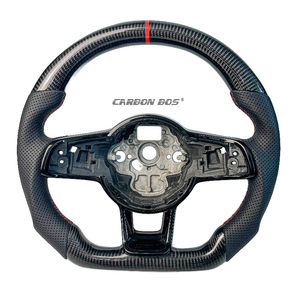 Ancien volant en fibre de carbone amélioré adapté pour Volkswagen MK7 <span class=keywords><strong>7</strong></span>.5 MK6 <span class=keywords><strong>Golf</strong></span> <span class=keywords><strong>7</strong></span> <span class=keywords><strong>Golf</strong></span> 6 GTI <span class=keywords><strong>GTD</strong></span> GTS R CC accessoires de voiture - Product Image 1