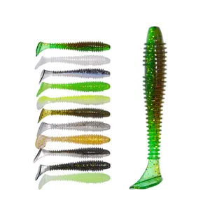  Jetshark 55mm/1.45g 14 pz/borsa Paddle Tail Soft Worm T tail Soft Bait Lure Bionic Fishing Soft Bait